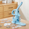 VEVOR 3-IN-1 Button Maker, 1/1.25/2.28 inch(25/32/58mm) Pin Maker, 300pcs Button Parts, Button Maker Machine with Panda Magic Book, Ergonomic Arc Handle Punch Press Kit, For Children DIY Gifts, Blue