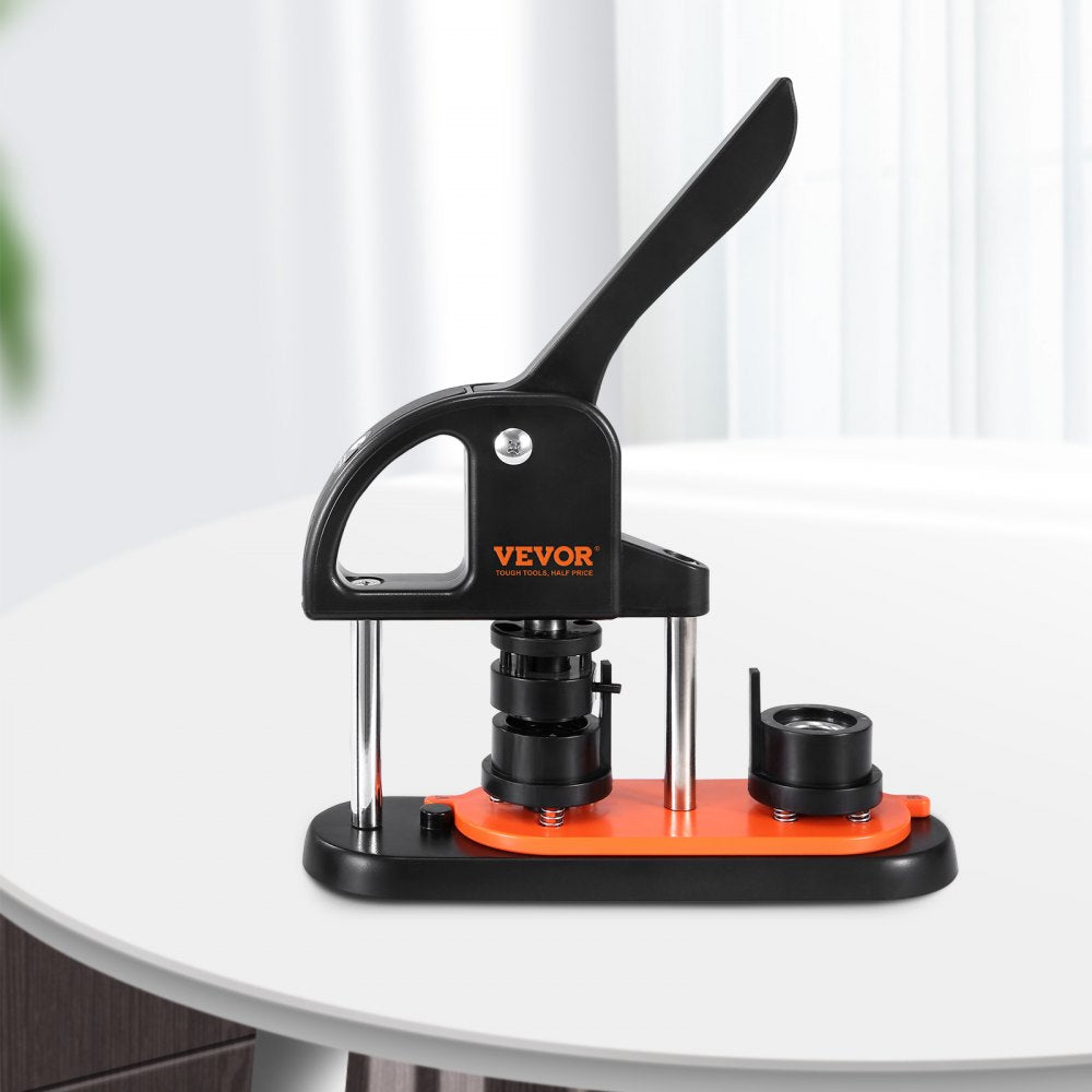 VEVOR Button Maker Machine, 0.98 inch/25mm Pin Maker with 500pcs Button Parts, Button Maker with Panda Magic Book, Ergonomic Arc Handle Punch Press Kit, For Children DIY Gifts and Christmas