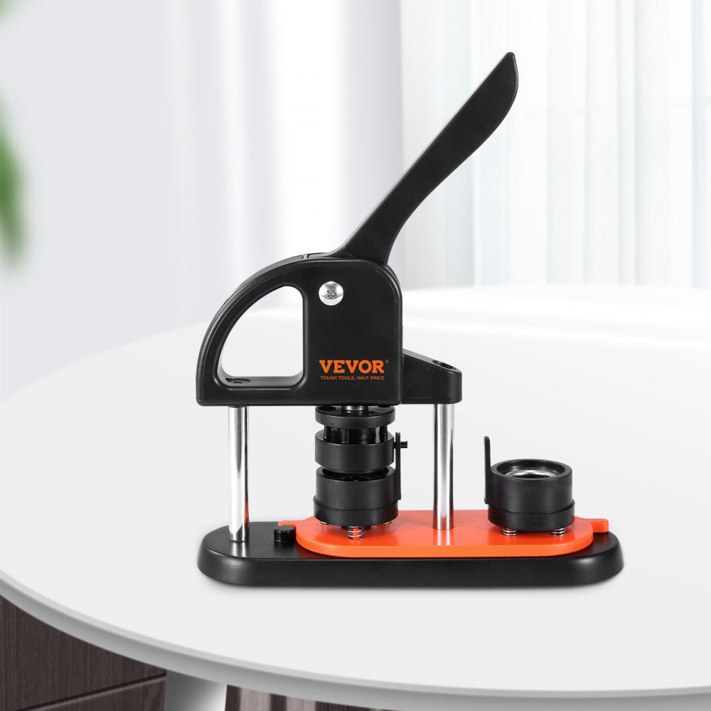 VEVOR Button Maker, 1.25 inch/32mm Pin Maker with 500pcs Button Parts, Ergonomic Arc Handle Punch Press Kit, Button Maker Machine with Panda Magic Book, For Children DIY Gifts and Christmas