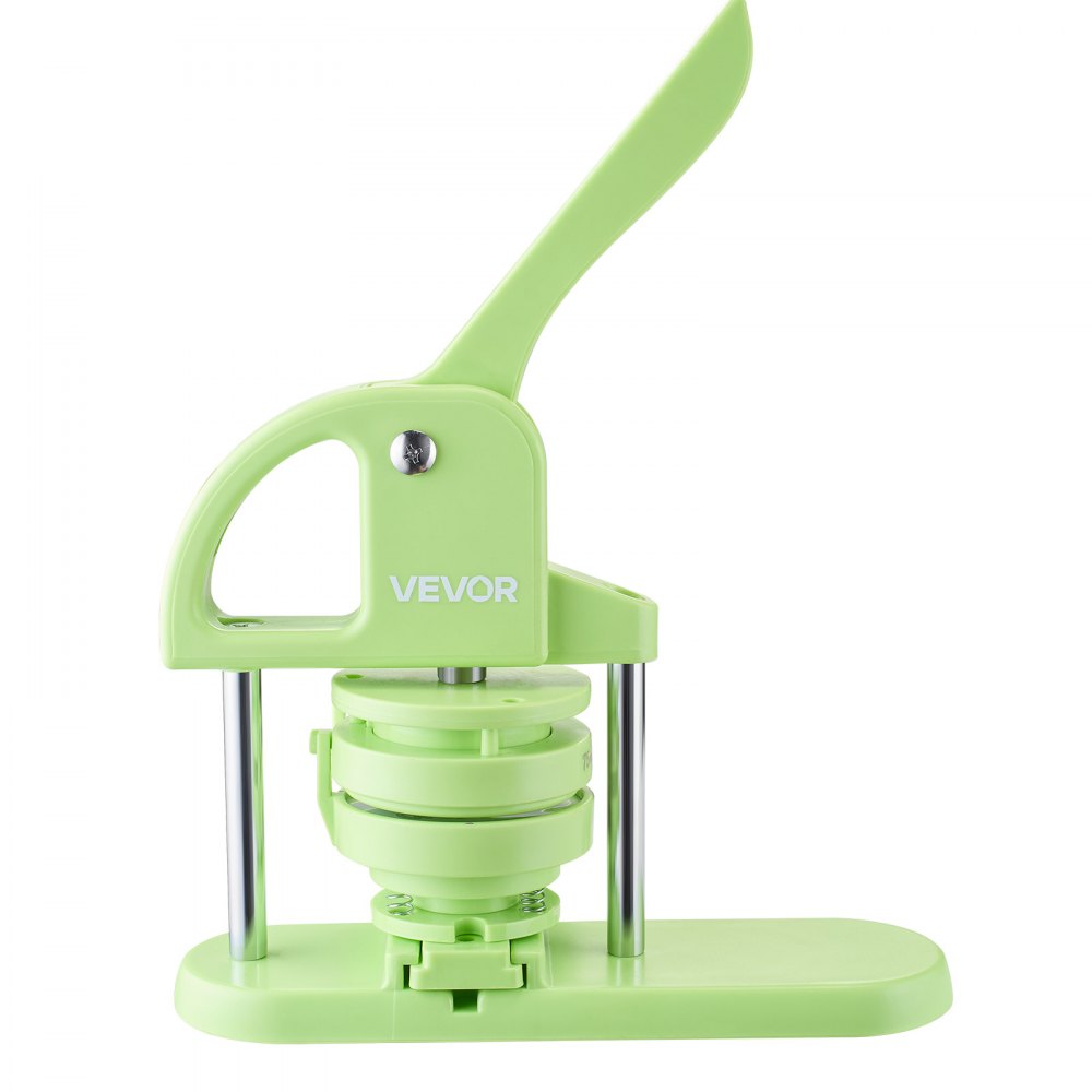 VEVOR Button Maker Machine, 2.28/2.95 inch 2-in-1, Plastic Pin Maker with 200 pcs Button Parts, Circle Cutter and Magic Book, Reinforced Ergonomic Handle, for DIY Badges, Personalized Pins, Green