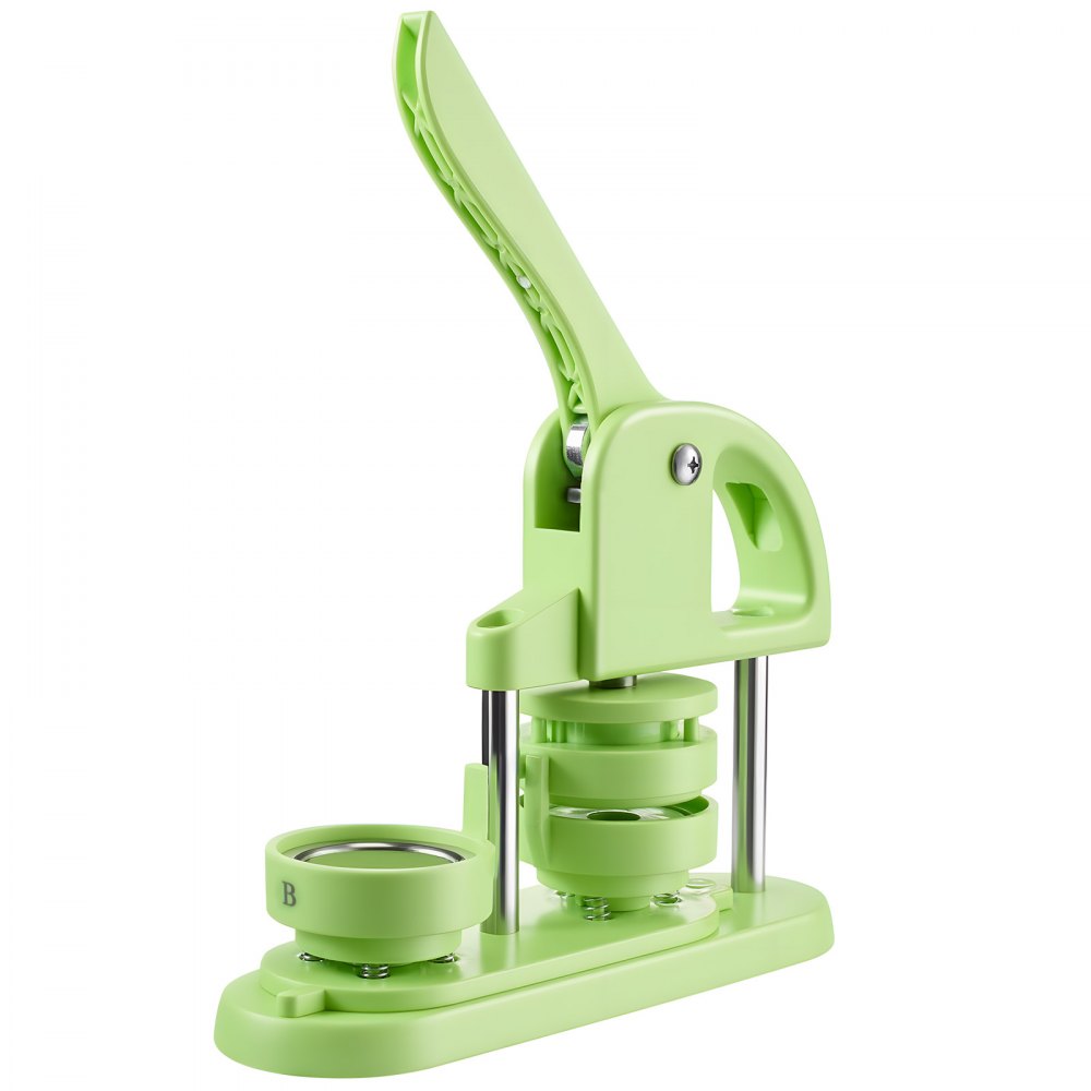 VEVOR Button Maker Machine, 2.28 in, Plastic Pin Maker with 100pcs Button Parts, Circle Cutter and Hex Wrenches, Reinforced Ergonomic Handle, for DIY Badges, Personalized Pins and Key Chains, Green