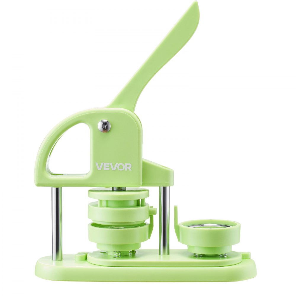 VEVOR Button Maker Machine, 2.28 in, Plastic Pin Maker with 100pcs Button Parts, Circle Cutter and Hex Wrenches, Reinforced Ergonomic Handle, for DIY Badges, Personalized Pins and Key Chains, Green