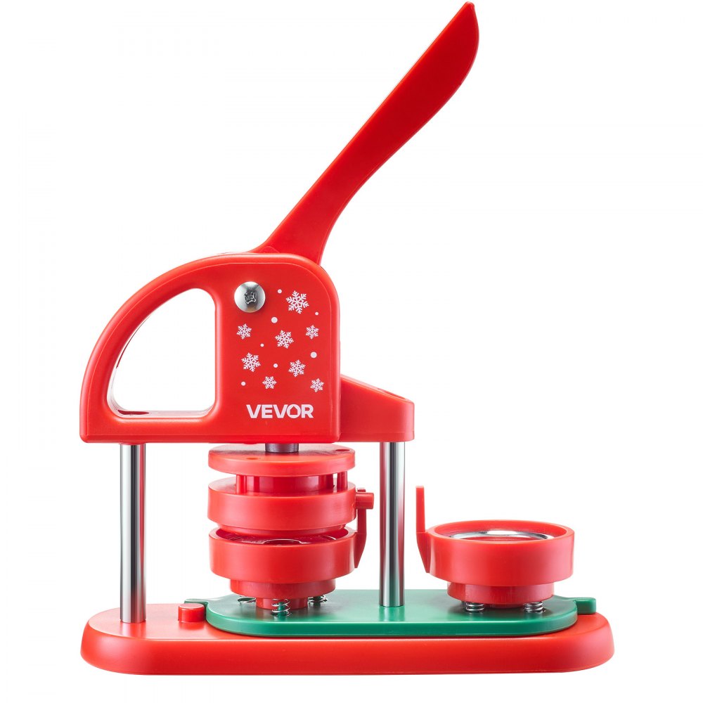 VEVOR Button Maker Machine, 2.28 in, Plastic Pin Maker with 100pcs Button Parts, Circle Cutter and Hex Wrenches, Reinforced Ergonomic Handle, for DIY Badges, Personalized Pins and Key Chains, Red