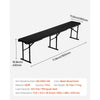 VEVOR Plastic Folding Bench, 6 ft Portable Bench for Indoor/Outdoor Picnic Party Patio Camping Dining, Foldable Smooth HDPE Seat for Garden Soccer Multipurpose Entertaining Activities, 1 Pack, Black