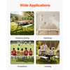 VEVOR Plastic Folding Bench, 6 ft Portable Bench for Indoor/Outdoor Picnic Party Patio Camping Dining, Foldable Smooth HDPE Seat for Garden Soccer Multipurpose Entertaining Activities, 2 Pack, White