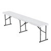 VEVOR Plastic Folding Bench, 6 ft Portable Bench for Indoor/Outdoor Picnic Party Patio Camping Dining, Foldable Smooth HDPE Seat for Garden Soccer Multipurpose Entertaining Activities, 2 Pack, White