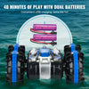 VEVOR Amphibious Remote Control Car Boat, 2.4GHz 12 km/h, 4WD Waterproof RC Car for Kids, 360° Rotating Stunt Car with 2 Batteries, All Terrain Water Beach Pool Toy for 6+ Year Old Boys Girls, Blue