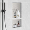 VEVOR Shower Niche Ready for Tile 16" x 32", Double Shelf Organizer, Square Corners Wall-inserted Niche Recessed, Sealed Protection Modern Soap Storage Niche for Shower Bathroom, Black