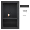 VEVOR Shower Niche Ready for Tile 16" x 24", Double Shelf Organizer, Square Corners Wall-inserted Niche Recessed, Sealed Protection Modern Soap Storage Niche for Shower Bathroom, Black