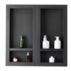VEVOR Shower Niche, 16 x 32 inch + 16 x 32 inch Recessed Wall Niche with Movable Shelf, 4 inch Thick Modern Soap&Shampoo Storage Organizer,Square Corners,Sealed Waterproof,Black for Bathroom Shower