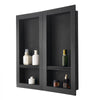 VEVOR Shower Niche, 16 x 32 inch + 16 x 32 inch Recessed Wall Niche with Movable Shelf, 4 inch Thick Modern Soap&Shampoo Storage Organizer,Square Corners,Sealed Waterproof,Black for Bathroom Shower