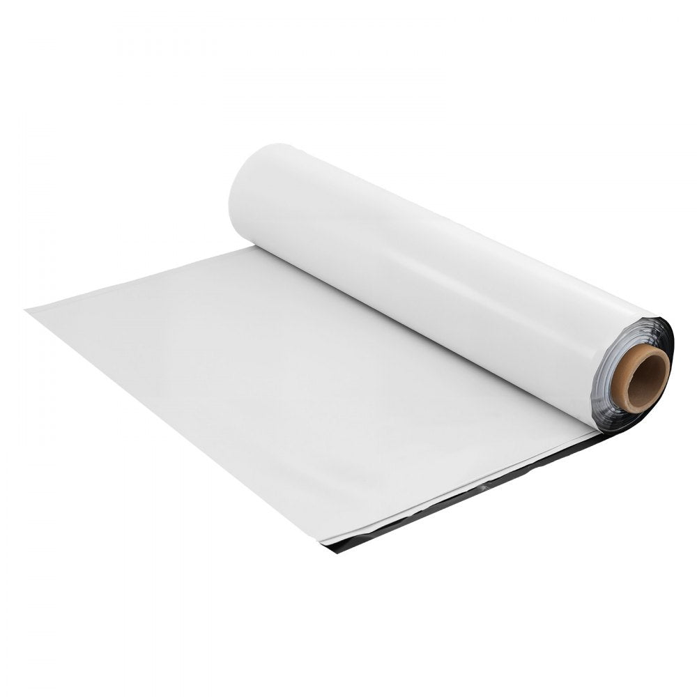 VEVOR 10' x 100' Plastic Sheeting Heavy Duty, 6 Mil Thick Plastic Sheeting Roll, Plastic Drop Cloth Painters Tarp Covering for Crawl Space Vapor Barrier, Black and White Double-Sided, Multi-Purpose