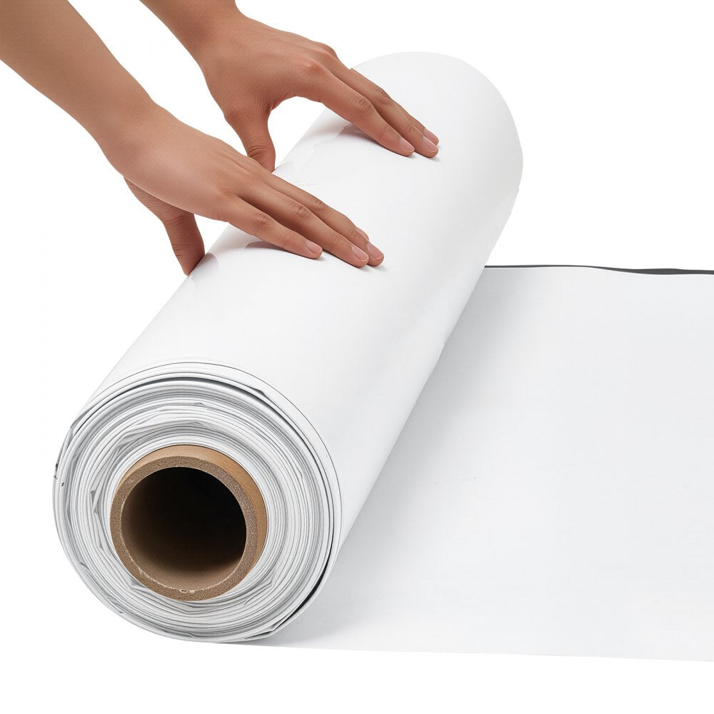 VEVOR 12 Mil Plastic Sheeting 10' x 50' Heavy Duty Thick Polyethylene Roll, Plastic Drop Cloth Painters Tarp, Polyethylene Covering for Crawl Space Vapor Barrier, Weed Control, Garden, Black & White