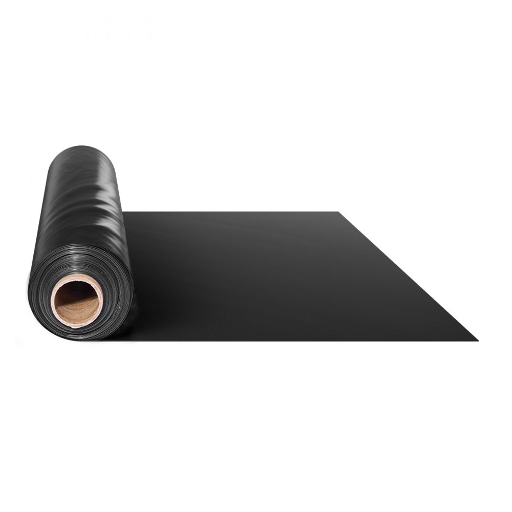 VEVOR 24' x 100' Plastic Sheeting Heavy Duty , 6 Mil Thick Plastic Sheeting Roll, Plastic Drop Cloth Painters Tarp, Polyethylene Covering for Crawl Space Vapor Barrier, Multi-Purpose, Black