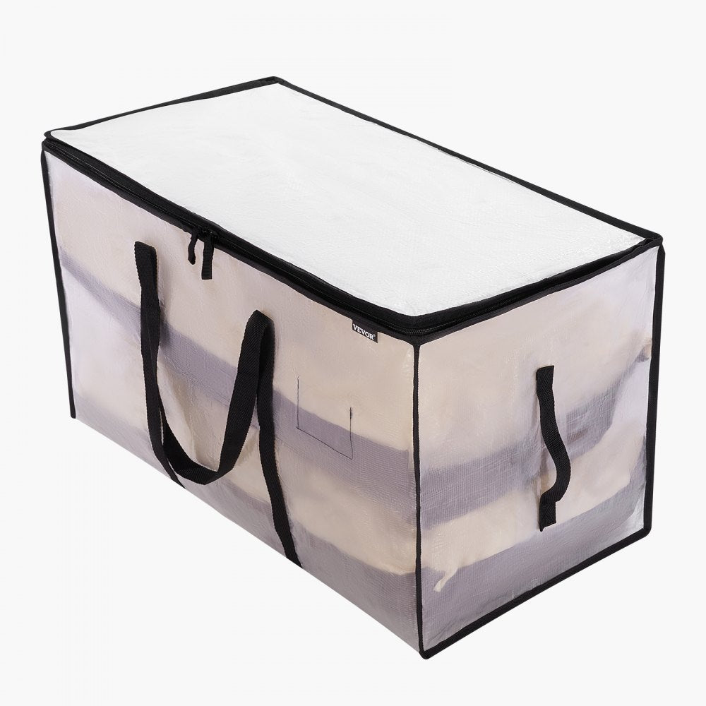 VEVOR 90L Large Storage Bags, 6 Pack Clothes Storage Bins, Foldable Closet Organizers Containers with Reinforced Handle, Plastic Storage Bags for Clothing, Blanket, Comforter, Bed Sheet, and Pillow