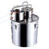 VEVOR Alcohol Still, 13.2 Gal / 50 L Stainless Steel Water Alcohol Distiller with Copper Coil for Fast Cooling, Dual Condenser Distiller Kit with Secondary Distillation, for Wine Whisky Brandy, Silver