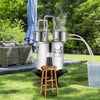 VEVOR Alcohol Still, 3 Gal / 11.4 L Stainless Steel Water Alcohol Distiller with Copper Coil for Fast Cooling, Dual Condenser Distiller Kit with Secondary Distillation, for Wine Whisky Brandy, Silver