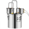 VEVOR Alcohol Still, 8 Gal / 30 L Stainless Steel Water Alcohol Distiller with Copper Coil for Fast Cooling, Dual Condenser Distiller Kit with Secondary Distillation, for Wine Whisky Brandy, Silver