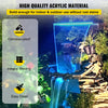 VEVOR Fountain Spillway 23.6x3.2x8.1 Inch, Pool Waterfall Fountain 17 Colors Led, Pool Water Fall Kit with Remote, Pool Spillway Solid Acrylic Pool Waterfall for Garden Pond, Swimming Pool, Square