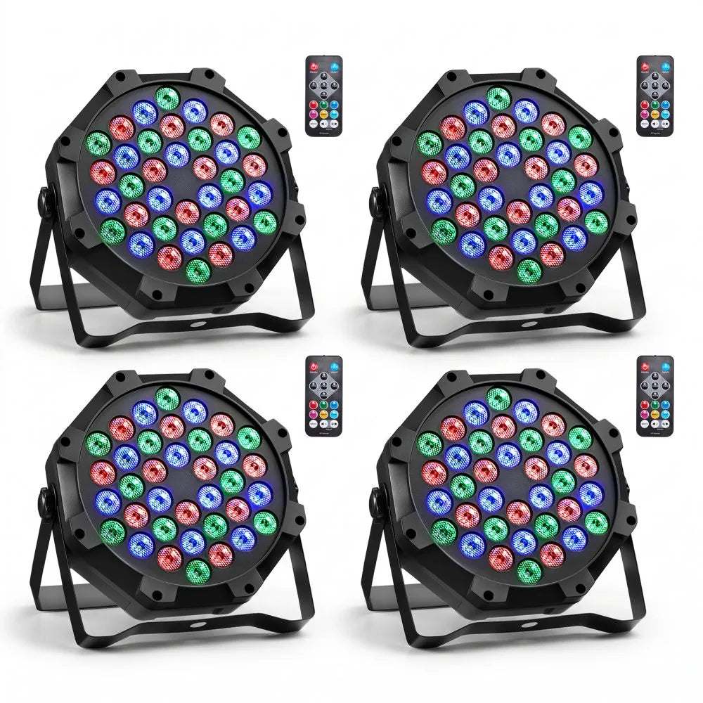 Vevor LED Par Lights 4-Pack RGB Stage Lighting New