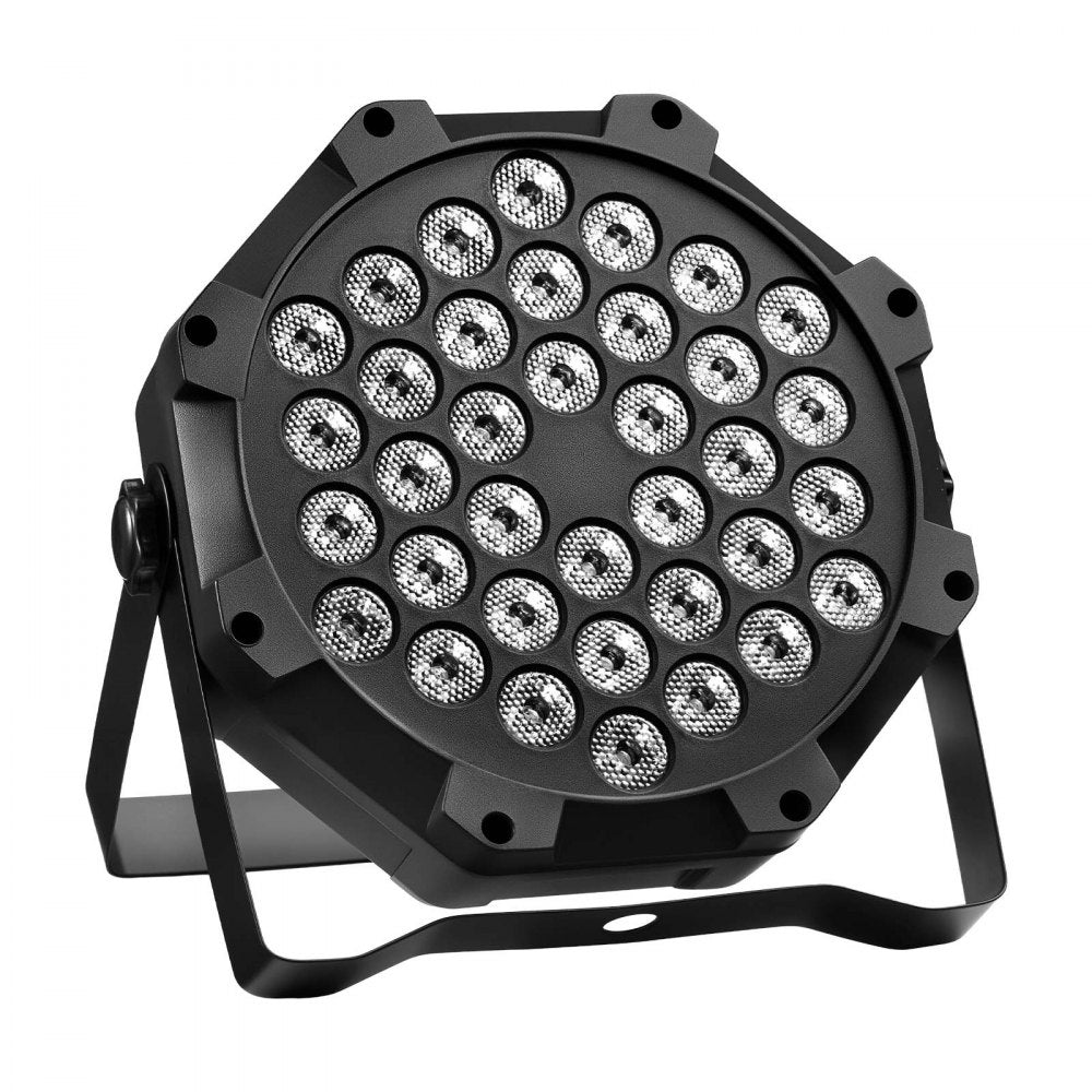 VEVOR LED Par Lights, 4 Pack 36 LED RGB Stage Lights Uplight Stage Lighting, for DJ, Event, Music Party, Wedding, Bar, Church, Remote & DMX Control, Sound Activated, 6 Lighting Effects, Carry Handle