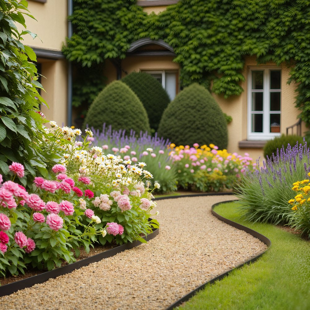 VEVOR Landscape Edging, 100 ft x 1.5 in Plastic Garden Border Edging with 120 Spikes, No Dig, Flexible Lawn Edgings Roll, UV-Resistant Mini Fence Borders Pathway Edgings for Flower Beds Yard Paver