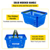 VEVOR Shopping Basket, 16.9 x 11.8 x 8.7 in/42.8 x 30 x 22 cm((L x W x H), Plastic Handle and Iron Stand, Set of 12 Store Baskets with Durable PE Material Used for Supermarket, Retail, Bookstore, Blue