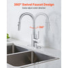 VEVOR Single Handle Sink Faucet, Brushed Nickel Kitchen Faucet with Pull Down Sprayer, Suitable for Bathroom, RV, Bar Sink, Public Restroom, Stream & Spray Dual Water Flow Modes, Leak-Proof Valve
