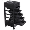 VEVOR Beauty Salon Trolley Cart, Plastic Salon Rolling Cart for Stylist with 5 Removable Drawers & Dryer Holder, Rolling Hairdressing Cart with 4 Wheels (2 Lockable) for Beauty SPA Barbershop