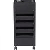 VEVOR Beauty Salon Trolley Cart, Plastic Salon Rolling Cart for Stylist with 5 Removable Drawers & Dryer Holder, Rolling Hairdressing Cart with 4 Wheels (2 Lockable) for Beauty SPA Barbershop