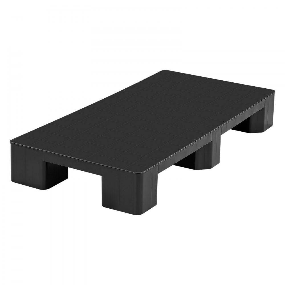 VEVOR Plastic Pallet, 1 Pc Plastic Pallet for Basement Storage, Lightweight Waterproof Floor Storage Pad for Indoor Outdoor Supermarket Warehouse, Support up to 2205 lbs, 39.4" x 19.7" x 5.4", Black
