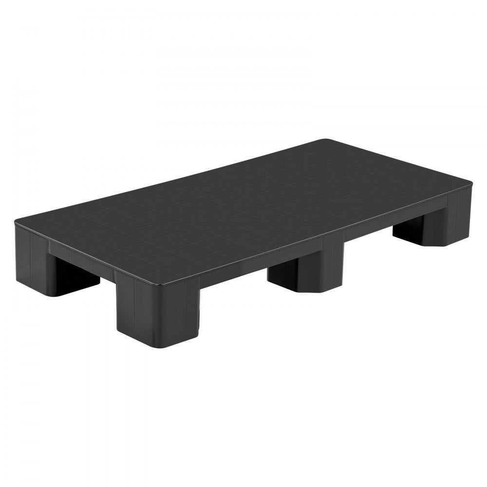 VEVOR Plastic Pallet, 1 Pc Plastic Pallet for Basement Storage, Lightweight Waterproof Floor Storage Pad for Indoor Outdoor Supermarket Warehouse, Support up to 2205 lbs, 39.4" x 19.7" x 5.4", Black
