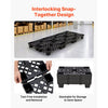 VEVOR Plastic Pallets, 6 Pcs Plastic Pallets for Basement Storage, Nestable Lightweight Waterproof Storage Pad with Breathable Grid for Indoor Outdoor Supermarket Warehouse, 19.7" x 12" x 3.9", Black