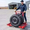 VEVOR Hydraulic Wheel Dolly, 1500LBS Heavy Duty Steel Dual-Wheel Tire Dolly, with Security Locking Chain, Fits 23.6 - 60 in Large Tires for Tractors, Construction Machinery & Agricultural Equipment