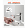 VEVOR 1080° Swivel Faucet Extender, 2 Sprayer Modes Sink Water Faucet Aerator Extension, Kitchen Bathroom Rotatable Spray Attachment with Brass Robotic Arm, Rotating Splash Filter Wash Hand/Hair/Face