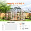 VEVOR 6 Pack Polycarbonate Greenhouse Panels, 2' X 4' X 0.16'' Roof Panels Sheets, Waterproof UV Protected Corrugated Plastic Roofing, Impact Resistance Clear Roofing Sheets for Greenhouse/Garden