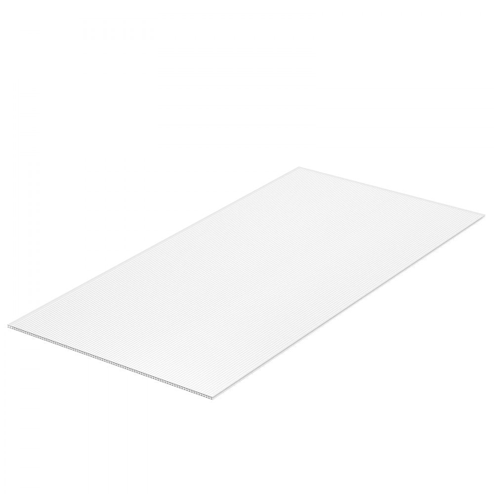 VEVOR 6 Pack Polycarbonate Greenhouse Panels, 2' X 4' X 0.16'' Roof Panels Sheets, Waterproof UV Protected Corrugated Plastic Roofing, Impact Resistance Clear Roofing Sheets for Greenhouse/Garden