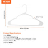 VEVOR Hangers, 0.2 in Ultra-Thin, 50 Pack White Plastic Hangers with Stable Triangular Top Structure & Wider Notch Design , Non-Slip Space Saving Hangers, Fit for T-Shirt, Shirt, Sling & Pant