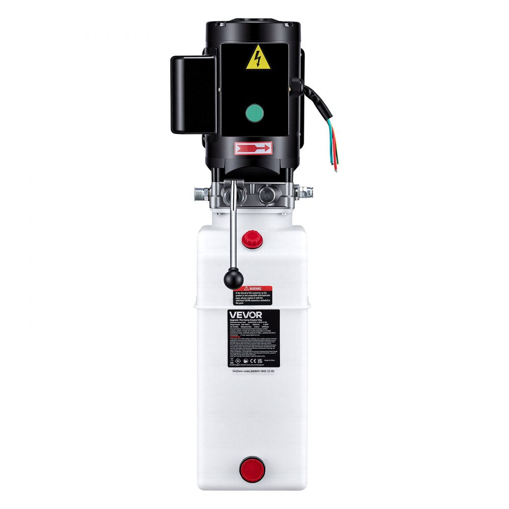 VEVOR 10 Quart Hydraulic Pump, 2.2KW Hydraulic Dump Trailer Pump Single Acting, 3200 PSI Max Relief Pressure, 1.7 GPM Flow Rate, AC220-240V Hydraulic Power Unit Car Lift (Vertical Installation)
