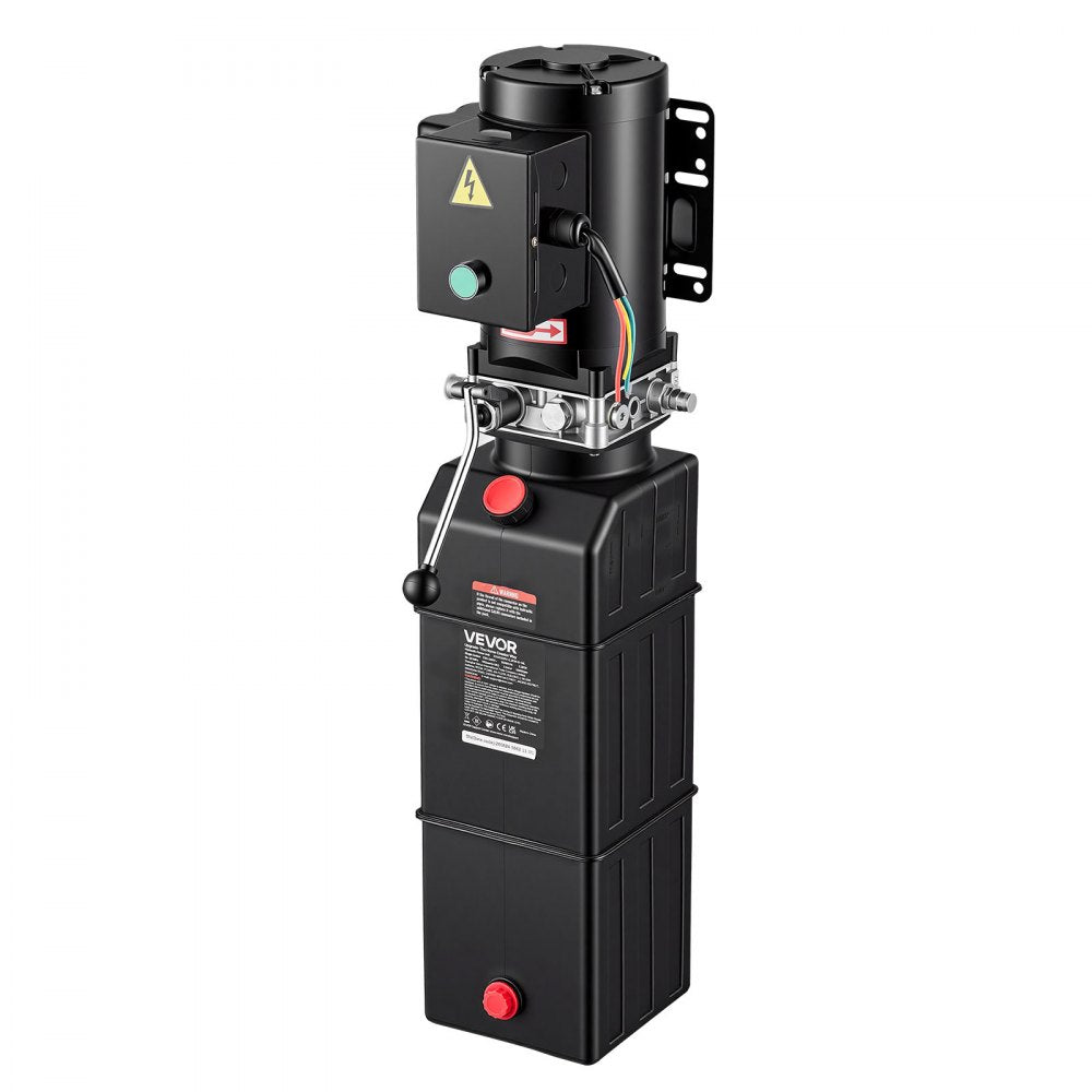 VEVOR 14 Quart Hydraulic Pump, 2.2KW Hydraulic Dump Trailer Pump Single Acting, 3200 PSI Max Relief Pressure, 1.7 GPM Flow Rate, AC220-240V Hydraulic Power Unit Car Lift (Vertical Installation)