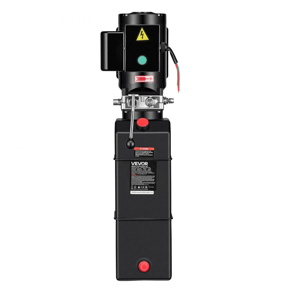 VEVOR 14 Quart Hydraulic Pump, 2.2KW Hydraulic Dump Trailer Pump Single Acting, 3200 PSI Max Relief Pressure, 1.7 GPM Flow Rate, AC220-240V Hydraulic Power Unit Car Lift (Vertical Installation)
