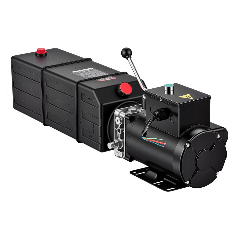 VEVOR 15 Quart Hydraulic Pump, 2.2KW Hydraulic Motor Dump Trailer Pump Single Acting, 3200 PSI Max Relief Pressure, 1.7 GPM Flow Rate, AC220-240V Hydraulic Power Unit Car Lift (Vertical Installation)