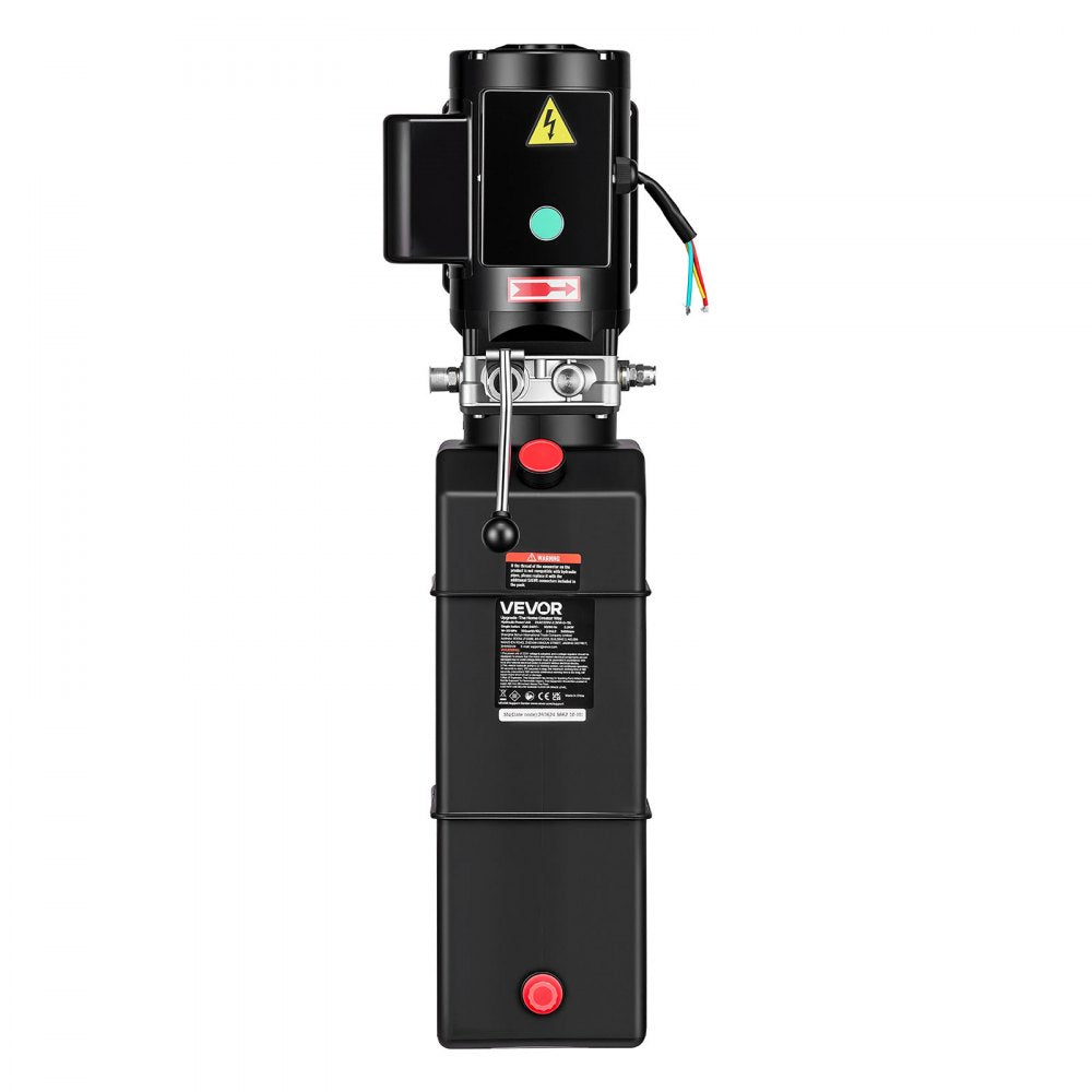 VEVOR 15 Quart Hydraulic Pump, 2.2KW Hydraulic Motor Dump Trailer Pump Single Acting, 3200 PSI Max Relief Pressure, 1.7 GPM Flow Rate, AC220-240V Hydraulic Power Unit Car Lift (Vertical Installation)