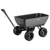 VEVOR Garden Dump Cart, 1200 lbs Poly Dump Cart, 7 Cu. Ft. Garden Carts Dumps Wagon with 2-in-1 Convertible Handle, 90° Quick-Dumps Mechanism, 180° Swivel Wheels, Yard Wagon for Plants, Soil, Crops