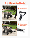VEVOR Garden Dump Cart, 1200 lbs Poly Dump Cart, 7 Cu. Ft. Garden Carts Dumps Wagon with 2-in-1 Convertible Handle, 90° Quick-Dumps Mechanism, 180° Swivel Wheels, Yard Wagon for Plants, Soil, Crops