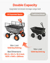 VEVOR Garden Dump Cart, 1200 lbs Poly Dump Cart, Garden Carts Dumps Wagon with Storage Fence, 2-in-1 Convertible Handle, 90° Quick-Dumps Mechanism, 180° Swivel Wheels, Yard Wagon for Plants, Soil