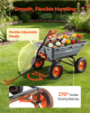 VEVOR Garden Dump Cart, 1500 lbs Poly Dump Cart, Garden Carts Dumps Wagon with 90° Quick-Dumps Mechanism, Adjustable Handle, 270° Flexible Rotating Bearings, Yard Wagon for Plants, Soil, Crops