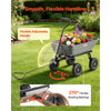VEVOR Garden Dump Cart, 400 lbs Poly Dump Cart, Garden Carts Dumps Wagon with 90° Quick-Dumps Mechanism, 180° Swivel Wheels, 270° Flexible Rotating Bearings, Yard Wagon for Plants, Soil, Crops