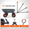 VEVOR Garden Cart, Durable Poly Dump Cart with Simple Assembly Steel Framework, Versatile Dump Cart with Dual-Function Handle, Handy Wheelbarrow with 600 lbs Load Capacity, 10 inch Wheels