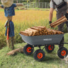 VEVOR Garden Cart, Durable Poly Dump Cart with Simple Assembly Steel Framework, Versatile Dump Cart with Dual-Function Handle, Handy Wheelbarrow with 600 lbs Load Capacity, 10 inch Wheels